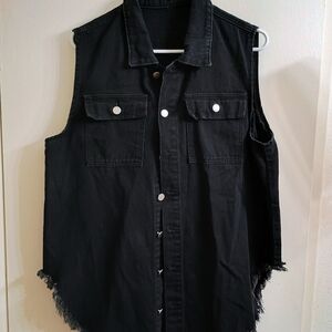 SHEIN Black Denim Vest
